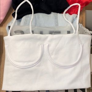 white underbust crop top